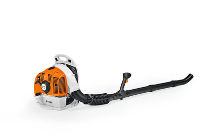 Vista laterale del soffiatore spalleggiato Stihl BR 350 con sistema antivibrante