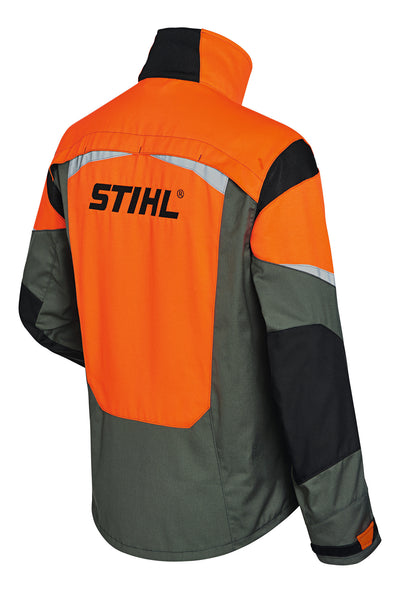 Dettaglio della Giacca Function Ergo STIHL con tasche e finiture elastiche