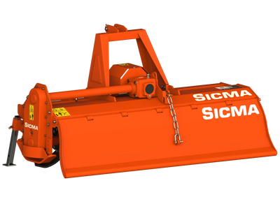 Fresatrice BH Sicma vista posteriore laterale, mostra il telaio e la protezione laterale.