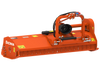 Vista prospettica frontale della trinciatrice Sicma TMX 185 spostabile con attacco a tre punti e barra di protezione anteriore.