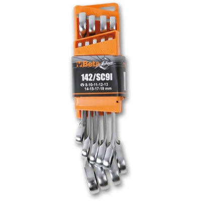 Set Beta 142/SC91-E: 9 chiavi combinate a cricchetto reversibile con supporto compatto