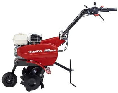 Motozappa Honda FG 320 profilo laterale con carter rosso e manubrio