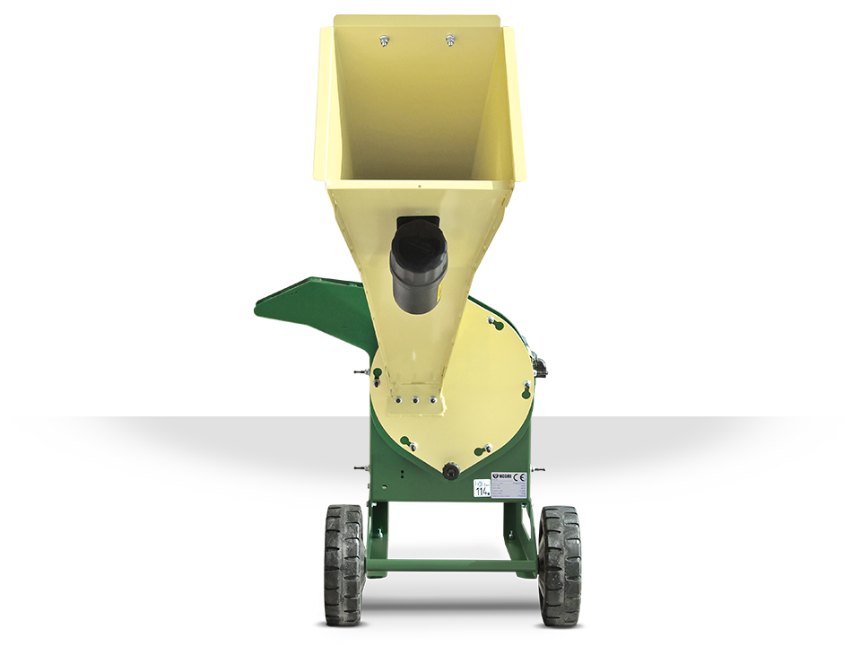 Biotrituratore Negri R70 vista frontale con tramoggia di introduzione e scarico basso