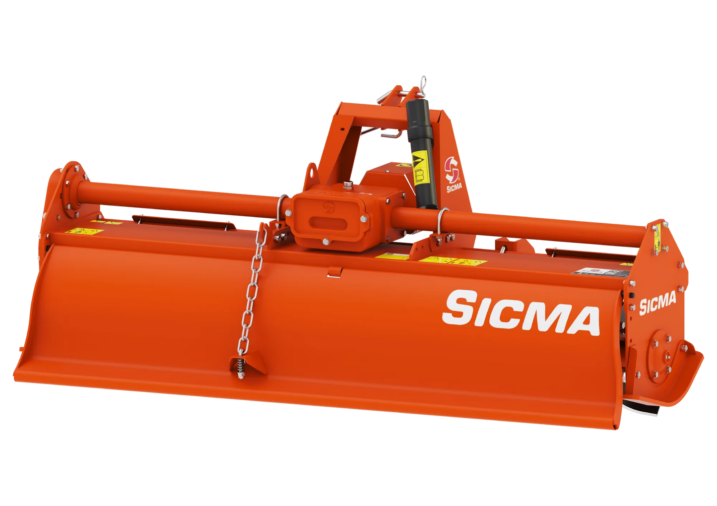 Fresatrice fissa Sicma RC 145 vista posteriore laterale con carter e attacchi regolabili