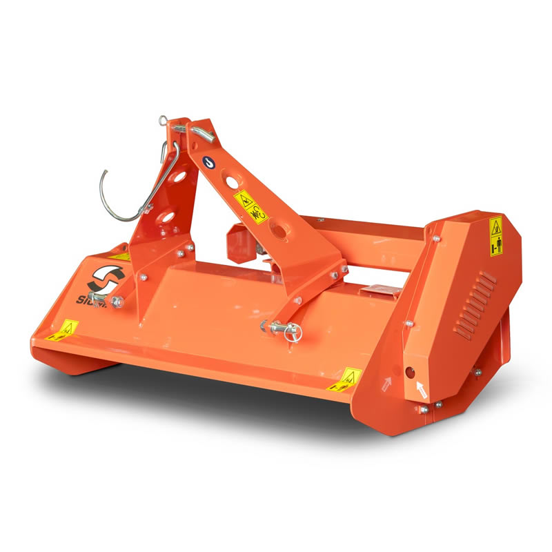 Trinciatutto Sicma TA 125 vista laterale con struttura e carter di trasmissione