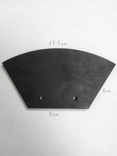 Spazzola in gomma per raccoglitrice Jolly sagomata 17,5 cm con base 9 cm e due fori