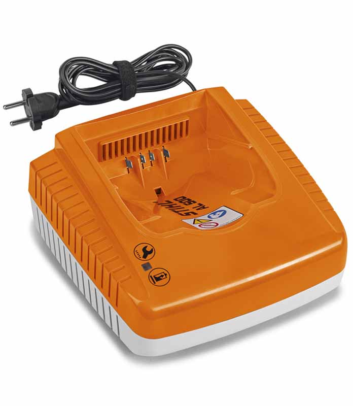 Caricabatterie rapido Stihl AL 500 230V con indicatore LED e alloggiamento per batteria