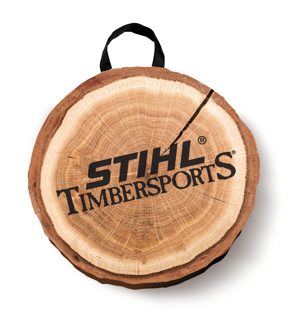 Cuscino seduta STIHL Seduta Comfort marrone con motivo dischi di legno diametro 34 cm