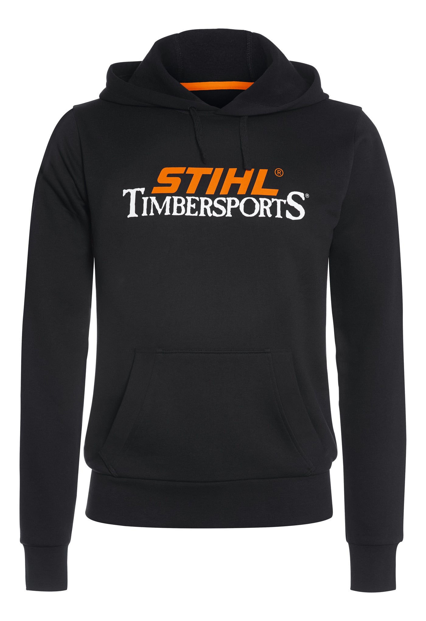 Felpa con cappuccio STIHL TIMBERSPORTS nera in cotone con logo frontale