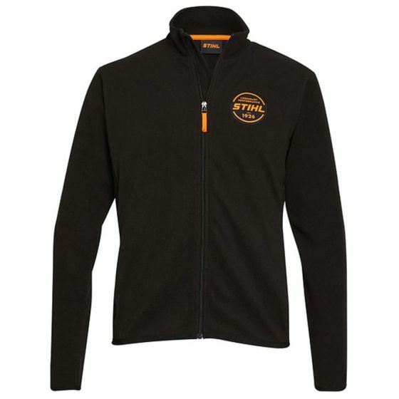Giacca in pile STIHL SZ S nera con logo ricamato e zip frontale