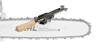 Guida per affilatore STIHL FF1 montata su barra e catena motosega