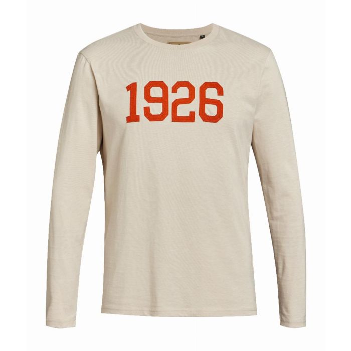 Maglia uomo a manica lunga Stihl Heritage 1926 beige/grigio in cotone pettinato