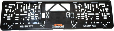 Portatarga Stihl Timbersports nero formato targa europea con logo STIHL