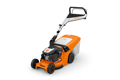 Tosaerba a batteria Stihl RMA 443 con scarico laterale e regolazione altezza di taglio centralizzata