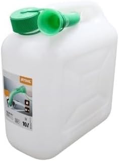 Tanica benzina Stihl trasparente con tappo verde e beccuccio antigoccia per rifornimento
