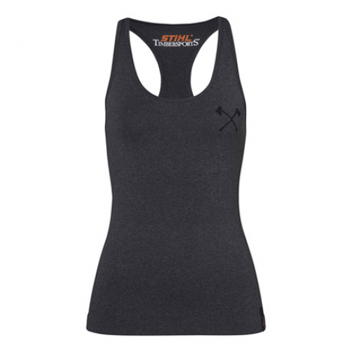 Top donna Stihl Timbersports SZ taglia M grigio nero senza cuciture