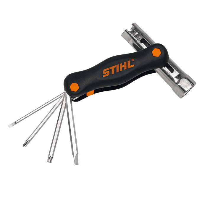 Utensile multifunzione STIHL con cacciaviti, lama Torx TX27 e chiavi candela