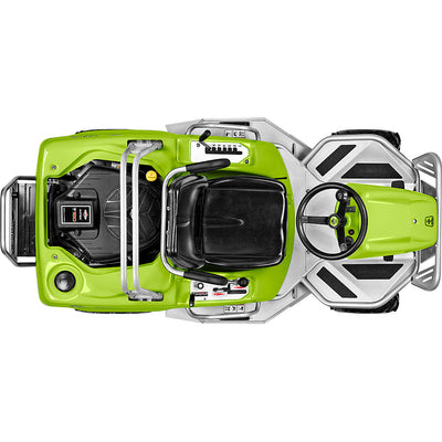 Vista dall'alto del trattorino trinciaerba Grillo Climber 7.18 con posto guida