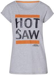 T-shirt SZ XS Donna "HOT SAW" grigio