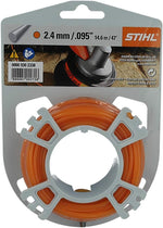 Filo per decespugliatore Stihl 2,4 mm .095" 14,6 m 47' arancione, confezione originale, per taglio erba e giardinaggio, alta qualità, made in USA, compatibile con vari modelli Stihl, codice prodotto 0000 930 2338.
