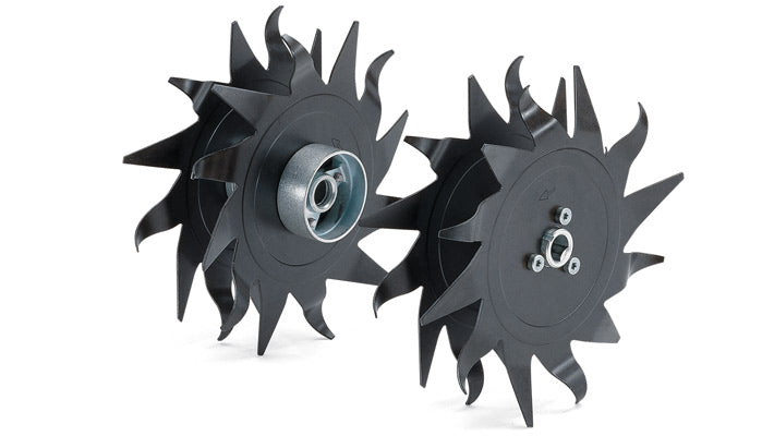 Fresa Stihl BF-MM per terreni duri e argillosi, vista laterale in azione