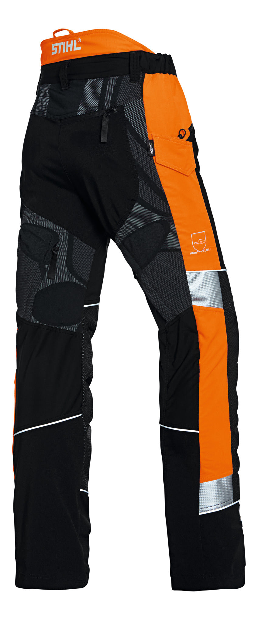 Vista frontale dei pantaloni Advance X-Treem di Stihl