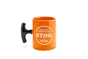 Tazza in porcellana STIHL con manico arancione e logo bianco