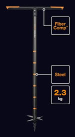 Attrezzo da giardinaggio per la rimozione delle erbacce, con manico in FiberComp™, corpo in acciaio, peso di 2.3 kg. Design ergonomico a T per una presa comoda e stabile. Ideale per giardini e orti.