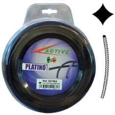 Filo decespugliatore Active Platino, confezione da 15 metri, diametro 3.0 mm, alta resistenza, ideale per taglio erba e sterpaglie, adatto per uso professionale e domestico, colore nero, codice prodotto 021544.