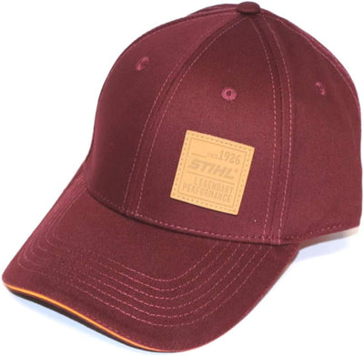 Berretto da baseball STIHL Legendary Performance Since 1926 bordeaux con patch frontale
