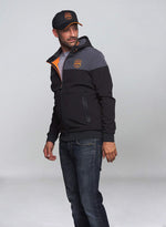 Berretto da baseball Stihl Logo Circle indossato, nero con patch arancione frontale