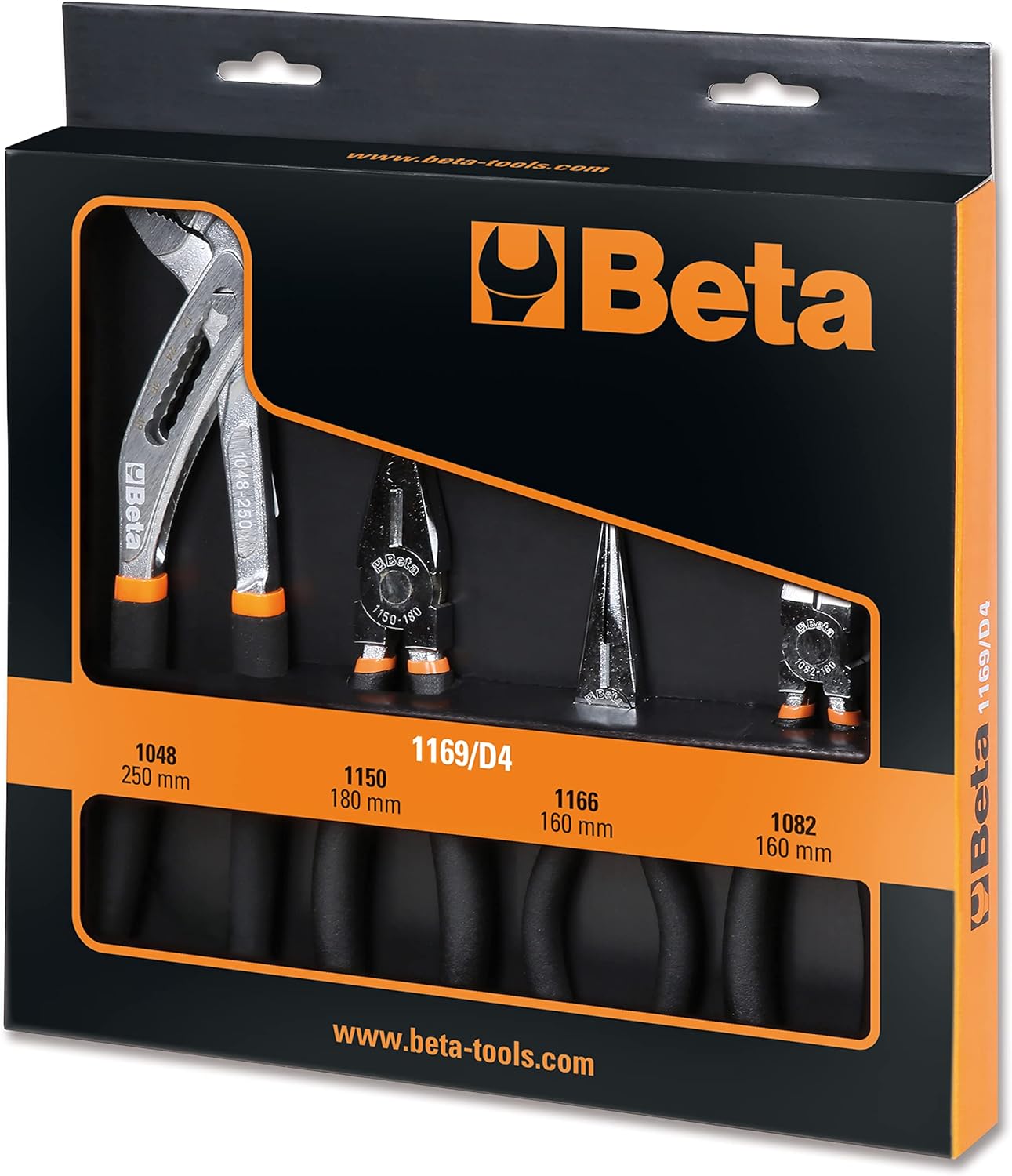 Confezione set Beta 1169/D4 con 4 utensili: pinze e tronchese