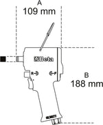 Schema dimensioni avvitatore reversibile compatto Beta 1927Xm 109 mm 188 mm