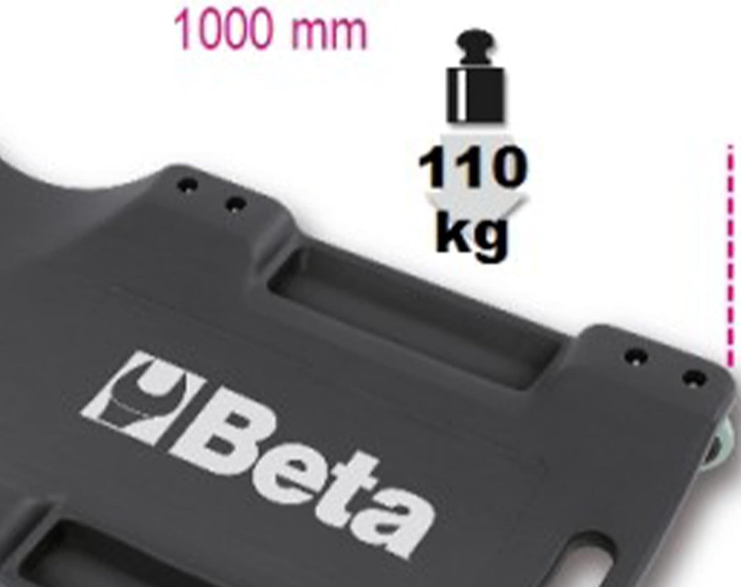 Dettaglio portata 110 kg del lettino sottomacchina scorrevole Beta
