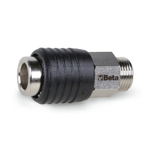 Raccordo universale a sfera Beta 1917M 1/4 in ottone nichelato con gomma antiurto e filetto maschio BSP