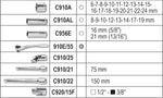 Tabella componenti set chiavi a bussola Beta con codici e misure in mm