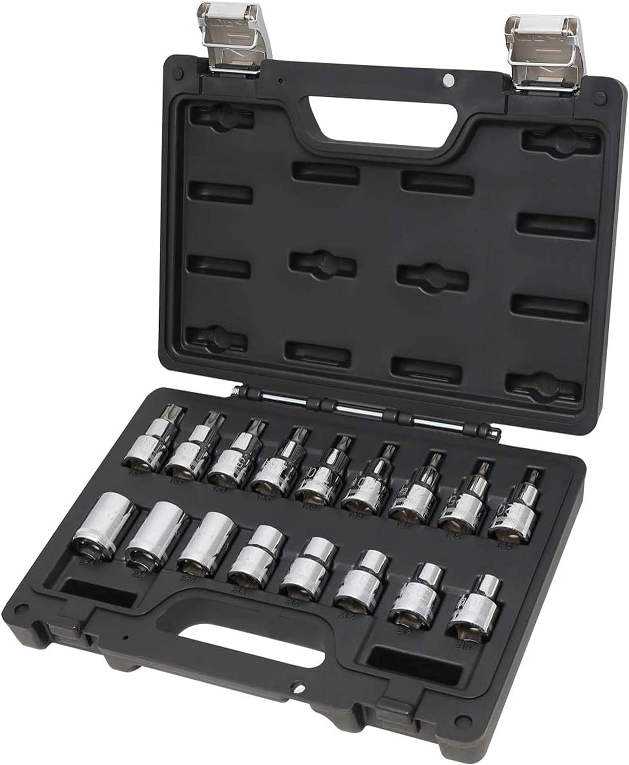 Set chiavi a bussola Torx Beta 17 pezzi in cassetta plastica attacco 1/2