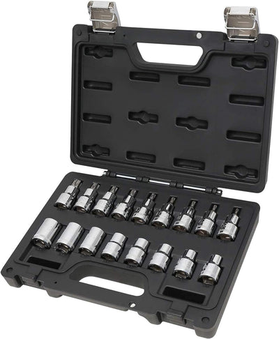Set chiavi a bussola Torx Beta 17 pezzi in cassetta plastica attacco 1/2