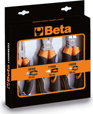 Confezione set utensili Beta 3 pezzi con pinze e tronchese 1082BM 1150BM 1166BM nero arancione