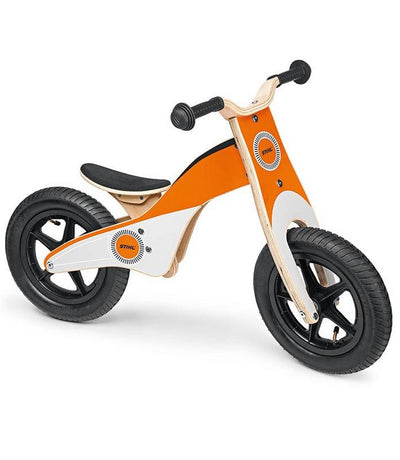 Bicicletta balance Stihl per bambini in multistrato di betulla con sellino regolabile