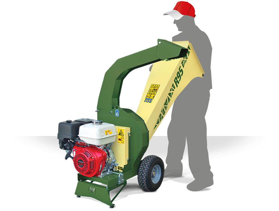 Biotrituratore Negri R95 vista laterale con tubo di scarico regolabile