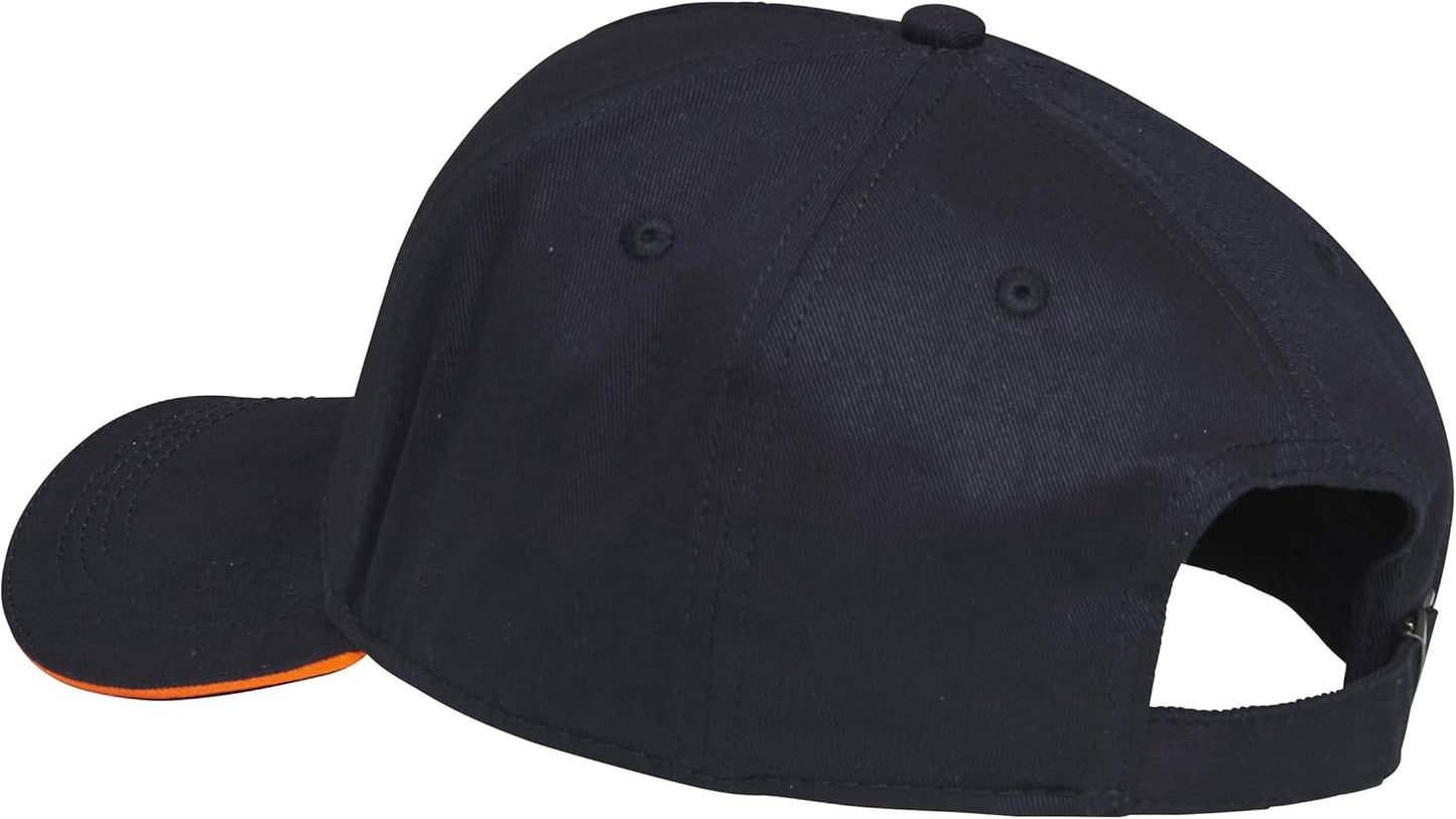 Cappellino da baseball Stihl nero vista posteriore con apertura e cinturino regolabile