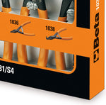 Confezione Beta set pinze anelli elastici di sicurezza 1031/S4 dettaglio laterale arancione
