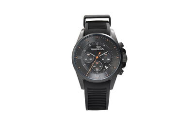 Cronografo Stihl Jacques Lemans quadrante nero cassa acciaio inox IP-Black 44 mm