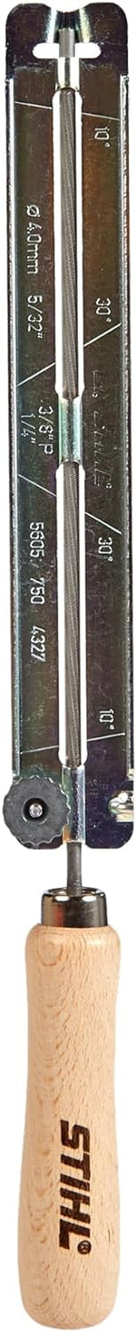 Lima per affilare catene motoseghe Stihl, manico in legno, strumento di precisione per la manutenzione della catena, diametro 4.0 mm (5/32"), angoli di affilatura 10° e 30°, adatto per professionisti e fai-da-te.