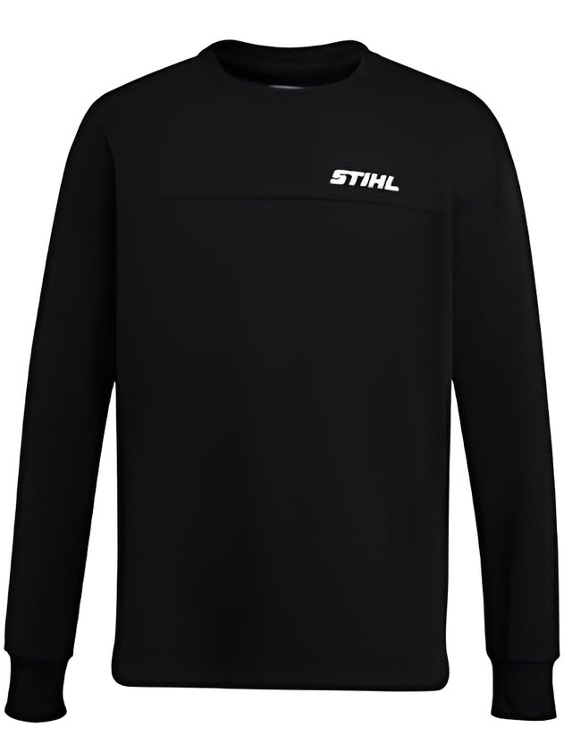 Felpa STIHL UTILITY nera da uomo in cotone con logo bianco sul petto