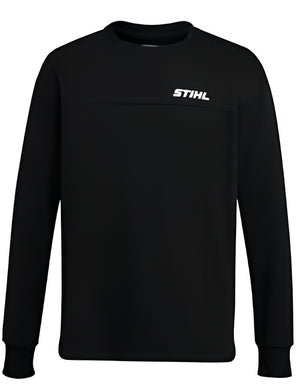 Felpa STIHL UTILITY nera da uomo in cotone con logo bianco sul petto