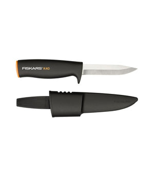 Coltello multiuso Fiskars K40 con lama in acciaio inox e fodero in plastica