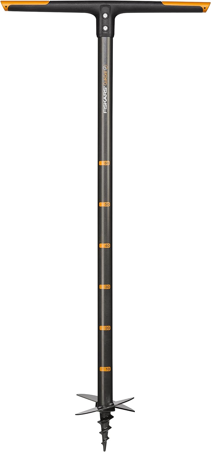 Trivella manuale Fiskars QuikDrill 15 cm con impugnatura a T e tacche di profondità