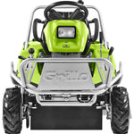 Frontale del trattorino trinciaerba Grillo Climber 7.18 con fanale anteriore